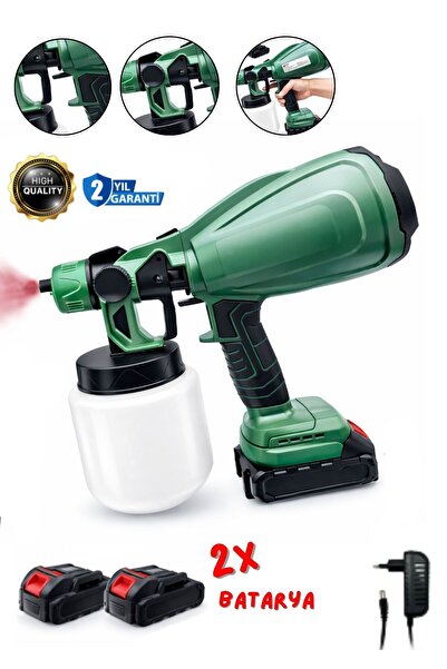 MOONSHOP 48v Çift Şarjlı Akülü Boya Tabancası Püskürtme Ilaçlama Makinası Her...