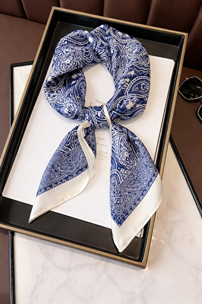 Behills Kadın Bandana Fular 50x50 Kare Eşarp Rayon Etnik Desenli İtalyan Diki...