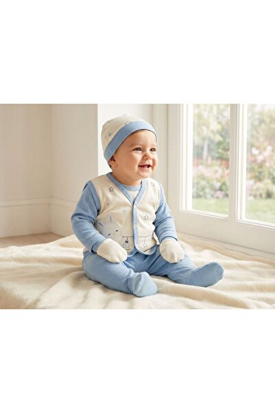 Gaye Men's Starry Rabbit 10-Piece Hospital Discharge Bodysuit Set - 100% Cotton