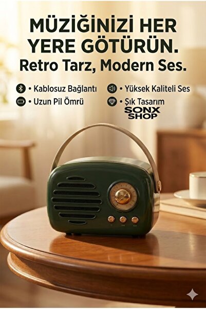 Heez Sonx Nostaljik Bluetooth - Fm Radyo, Usb Bluetooth Kablosuz Hoparlör