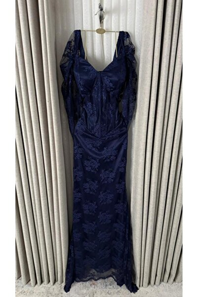 NUHAIRa Lace dress with sequins, color: navy