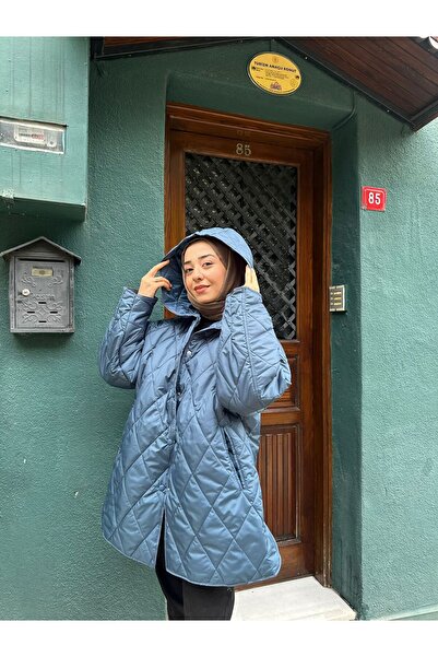 MODA Oversize Kapüşonlu Kadın Kapitone Mont