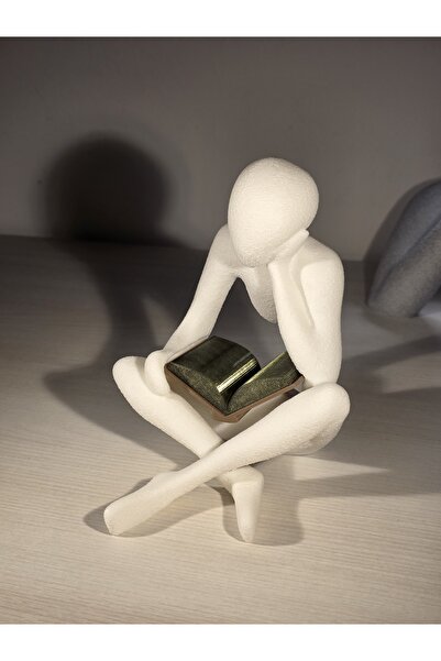 Techify Sculptură modernă „Cititor” cu imprimeu 3D - Obiect decorativ elegant...