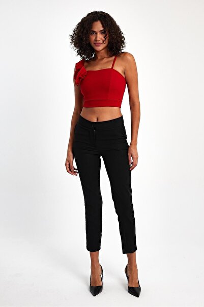 ihraç pazarı بلوزة نسائية عصرية أنيقة بتفاصيل ياقة على شكل وردة و5 خيارات ألو...