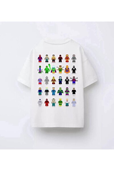 ALYAKİDS تي شيرت بأكمام قصيرة للأولاد باللون الأبيض مطبوع عليه شخصيات سوبر هي...
