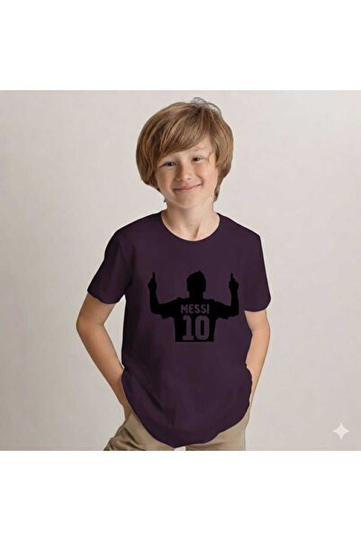 New Shine Tricou pentru copii mov cu imprimeu Messi