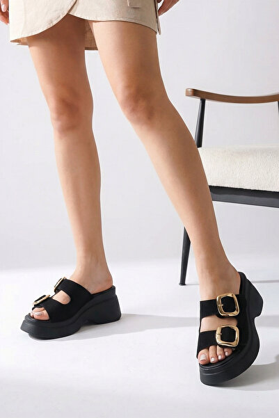 Riccon Heilrele Women's Slippers 0012908 Black Leather Textured