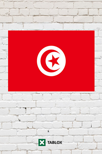 TABLOX Drapelul țării Tunisia Tablou decorativ Tablou din lemn MDF Semn strad...