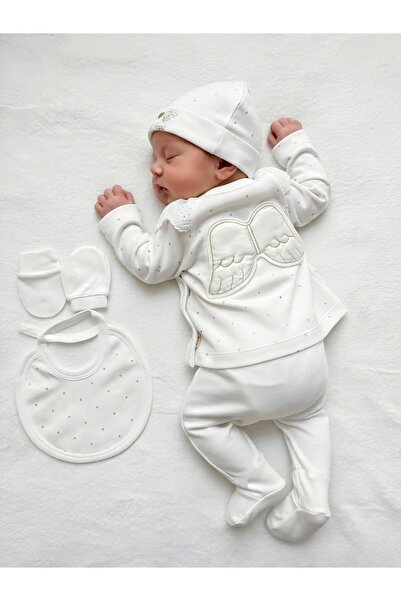 Panfilia 100% Cotton Baby Girl Newborn 5 Piece Hospital Release / Bodysuit Se...