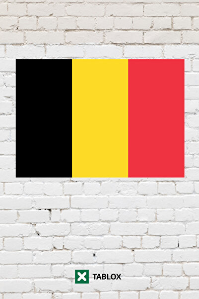 TABLOX Drapelul Țării Belgiei Tablou decorativ Tablou din lemn MDF Semn strad...