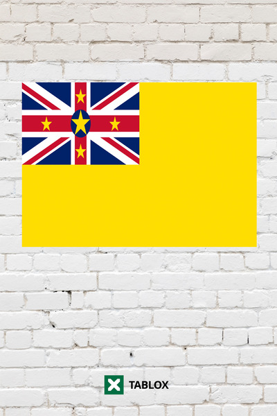 TABLOX Niue Drapelul țării Tablou decorativ Tablou din lemn MDF Semn stradal ...