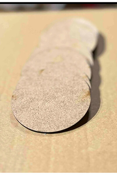 Neşeli Atölyem 10 Pieces of Wooden 5 cm Round Mdf