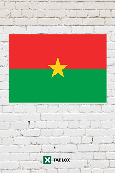 TABLOX Drapelul țării Burkina Faso, steag decorativ, tablou din lemn MDF, sem...