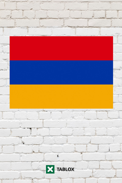 TABLOX Armenia Drapelul țării Drapel Tablou decorativ Tablou din lemn MDF Sem...