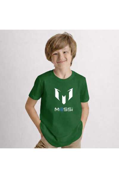 New Shine Messi Printed Green Kids T-Shirt