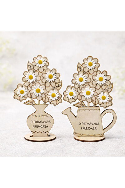 OEM Decoratiune din lemn Stropitoare cu flori, 17x12cm