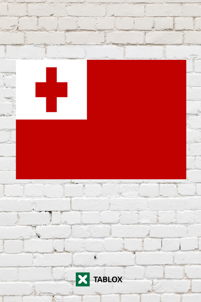 TABLOX Drapelul țării Tonga Tablou decorativ cu steagul din lemn MDF Tablou d...