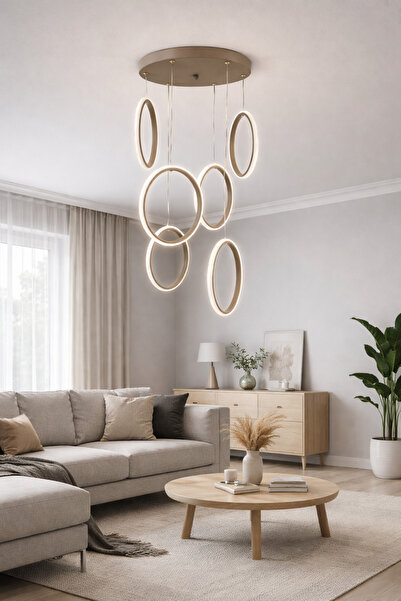 TREND KAFKAS cappuccino 6lı sarkıt modern LED avize