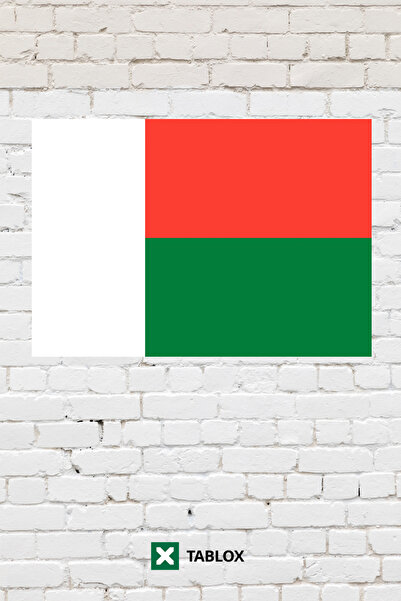 TABLOX Drapelul țării Madagascar Tablou decorativ Tablou din lemn MDF Semn st...
