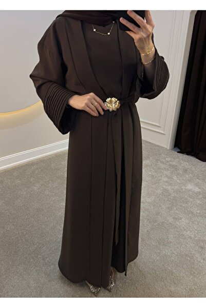 Molly Nelly Kadın Jile Elbiseli Tokalı Abaya Takım