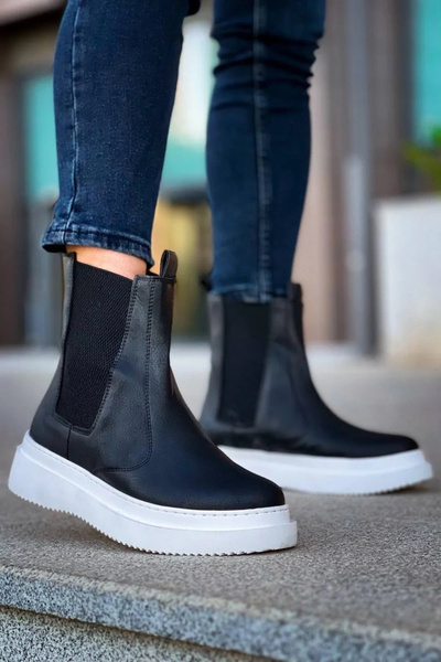 Kuback USLUCAN ALIŞVERİŞ KB-0992 Ghete pentru bărbați din piele neagră, cu ta...