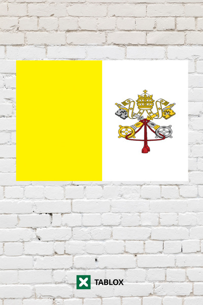 TABLOX Drapelul Vaticanului Tablou decorativ din lemn MDF Tablou din lemn Sem...