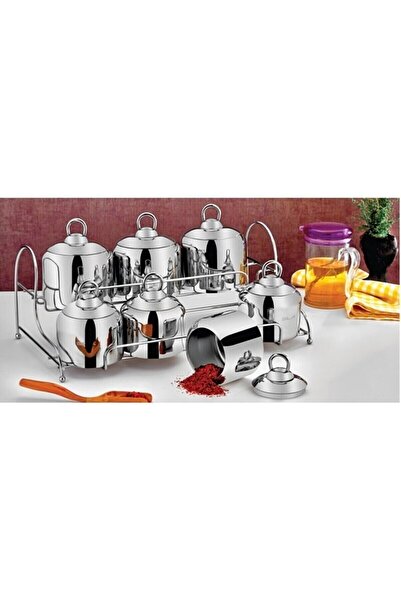Empressco 15 Parça Standlı Sade Çelik Baharat Takımı, Şık ve Kullanışlı Tasarım