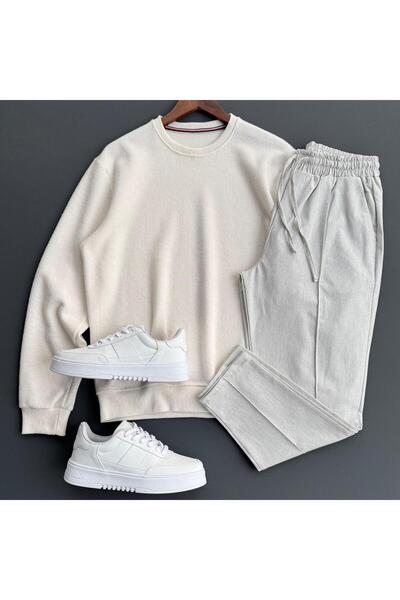 Beylerce ◆◆سترة من القماش المحبوك + بنطلون وافل، مجموعة من قطعتين