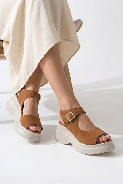 Riccon Quelaela Women's Sandals 0012906 Tan Leather Textured