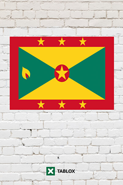 TABLOX Steagul țării Grenada Tablou decorativ cu steagul Tablou din lemn MDF ...