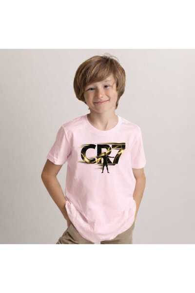 New Shine Cr7 Printed Pink Kids T-Shirt