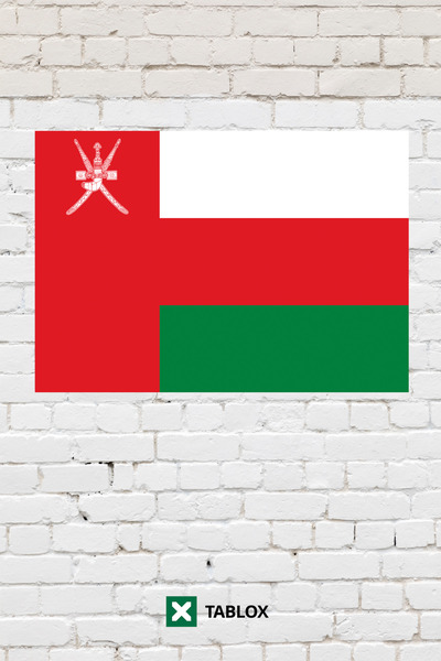 TABLOX Steagul țării Oman Tablou decorativ Tablou din lemn MDF Semn stradal C...