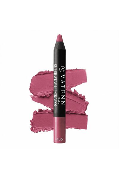 VATENN ITALY super stay lip crayon 406– Non-Dry Smooth Matte Lipstick, Waterp...