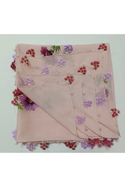 REYYAN CENK El Yapımı Pudra Pembe Rengi İğne Oyası Tülbent - Çeyizlik & Hediy...