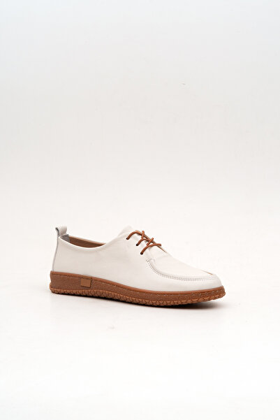 VENZA Genuine Leather Haliç Series White Leather Women's Loafer