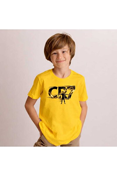 New Shine Cr7 Printed Yellow Kids T-Shirt
