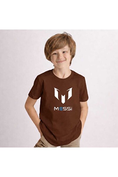 New Shine Messi Printed Brown Kids T-Shirt