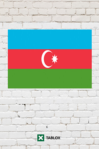 TABLOX Drapelul Azerbaidjanului Tablou decorativ cu steagul Tablou din lemn M...