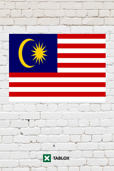 TABLOX Drapelul țării Malaezia Tablou decorativ Tablou din lemn MDF Semn stra...