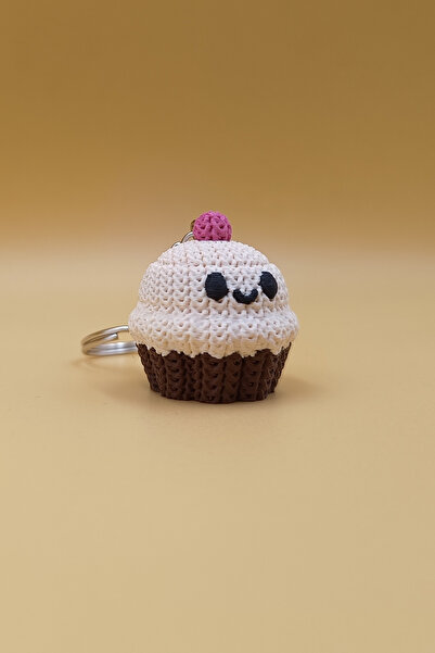 Rodopiva Breloc cupcake cu model tricotat (plastic)