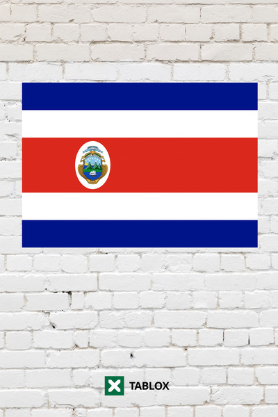 TABLOX Costa Rica Drapelul țării Tablou decorativ cu steagul Tablou din lemn ...