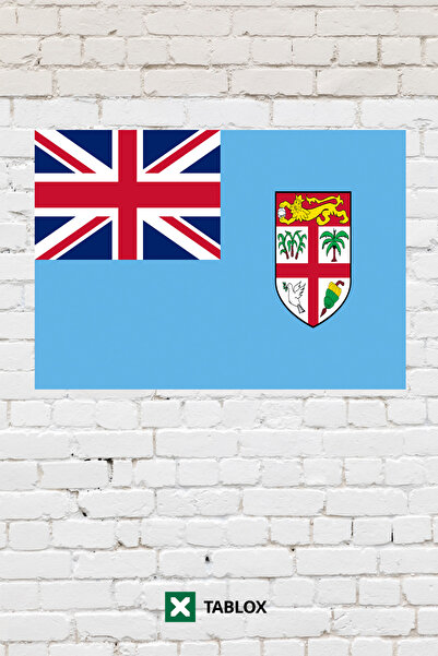 TABLOX Drapelul țării Fiji Tablou decorativ Tablou din lemn MDF Semn stradal ...