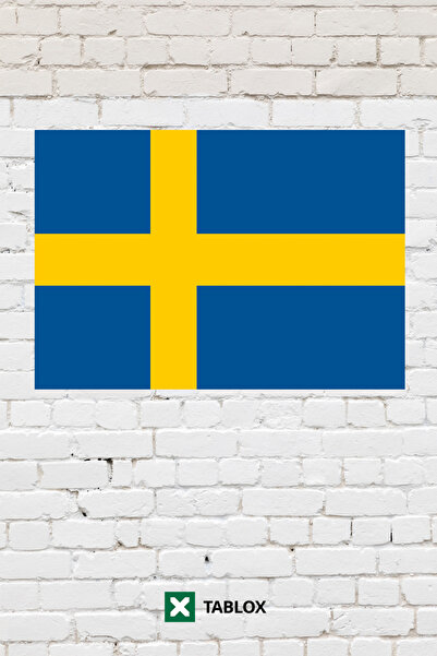 TABLOX Drapelul Țării Suediei Tablou decorativ Tablou din lemn MDF Semn strad...