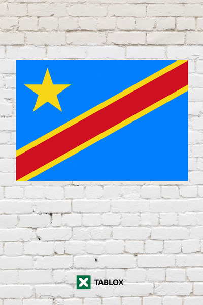 TABLOX Democratic Republic of the Congo Flag Decorative Painting Mdf Wooden P...
