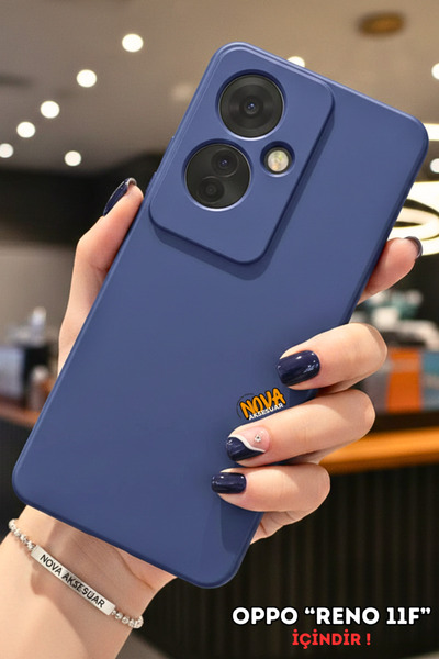cepmoda Oppo "Reno 11F" Flexible Slim Thin Phone Case [Lacivert_Slim]