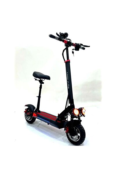 Rally سكوتر كهربائي مع كرسي وإضاءة أمامية وفرامل آمنة - اللون الأسود