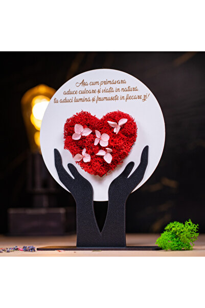 Creators of Crafts Cadou Personalizat Cu Licheni "Inimă Primăvăratică" - Mode...