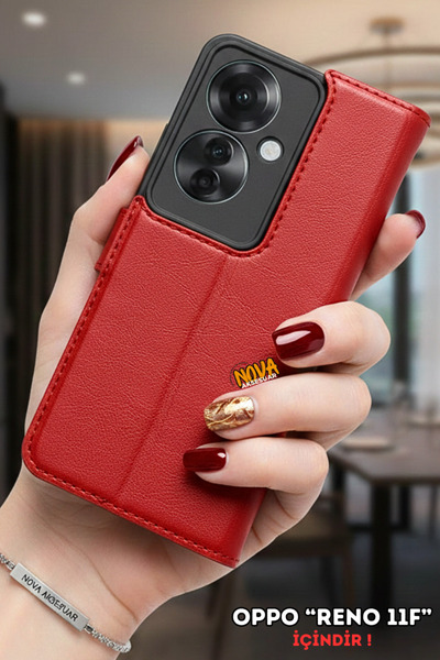cepmoda Oppo "Reno 11F" Leather Flip Cover with Card Holder and Wallet Phone ...