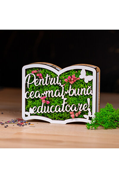 Creators of Crafts Carte Cu Licheni - Cea Mai Buna Educatoare, 13x10cm