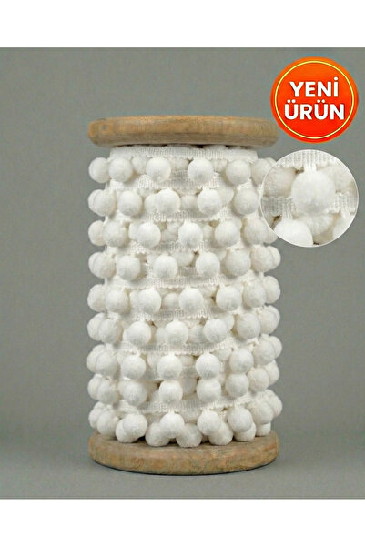 Massaltay Ponpon Şerit 4 Metre Dekoratif Süsleme Şeridi Kına Parti Organizasy...